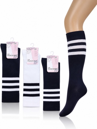 Гольфы Lady PANDORA DA-7060_BS 3 пары черный, белый, темно-синий 5/6Y