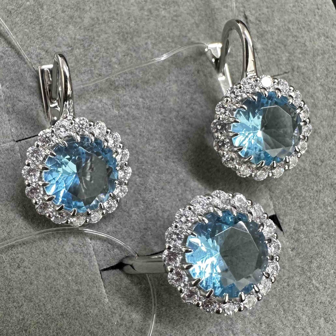 Gaukhar silver SAD006 вес 9.31 г серебро, фианит, топаз