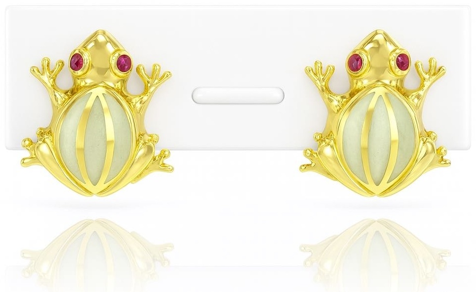 Серьги Italian Gold HS0780 вес 6.33 г золото, фианит, фарфор