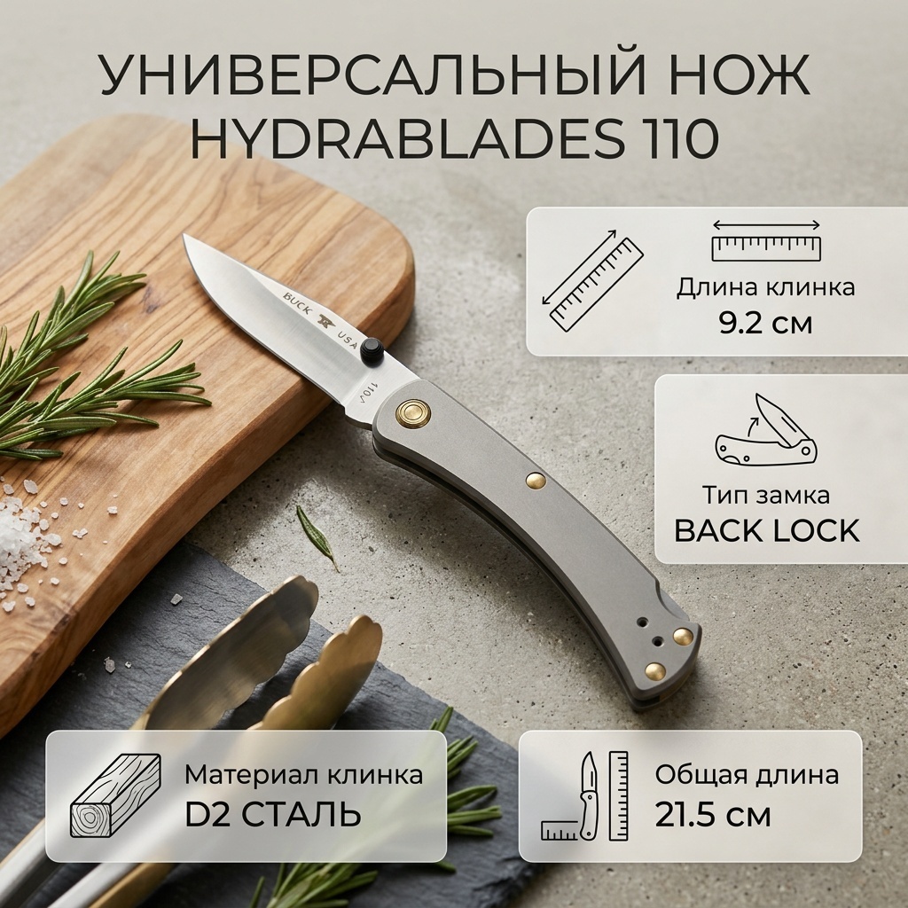 Нож универсальный HYDRABLADES, лезвие: нержавеющая сталь 1 шт