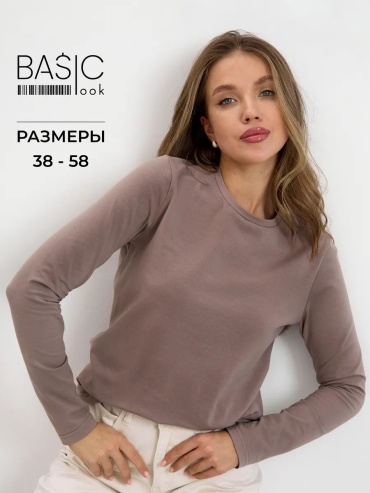 Лонгслив Basic look коричневый