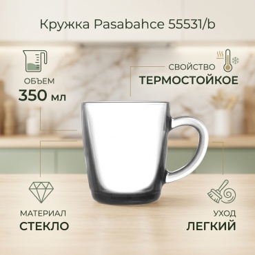 Кружка Pasabahce отсутствует, 350 мл, стекло, 1 шт.
