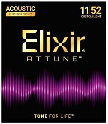 Elixir Attune 21027 Phosphor Bronze Custom Light 11-52