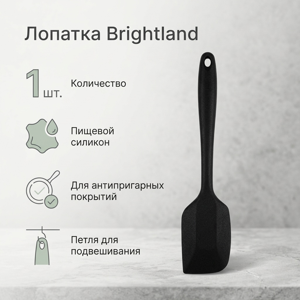 Лопатка Brightland силикон, 1 шт