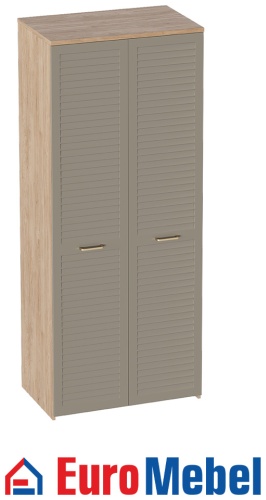 Распашной шкаф Euromebel Гавана, 92.8x225х54.7 см, светло-коричневый