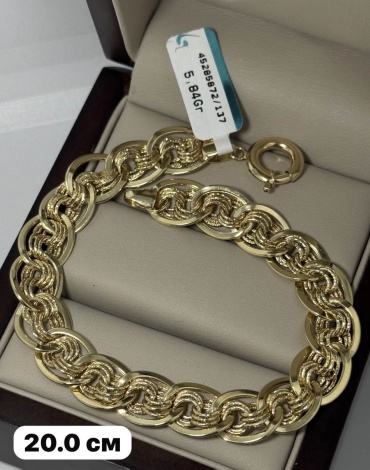 Italian Gold B100 длина 20 см, вес 5.84 г золото, плетение бисмарк