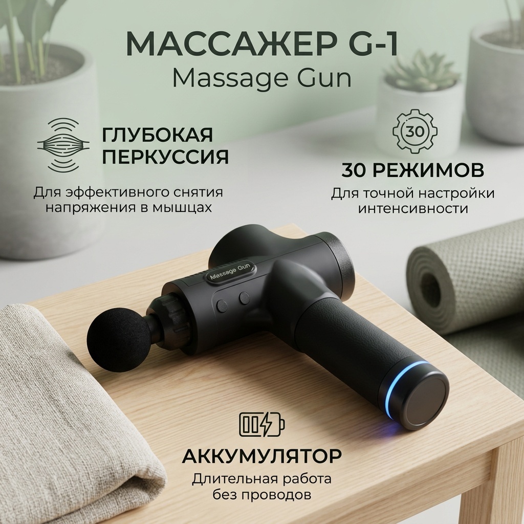 Массажер Massage Gun G-1 ручной перкуссионный