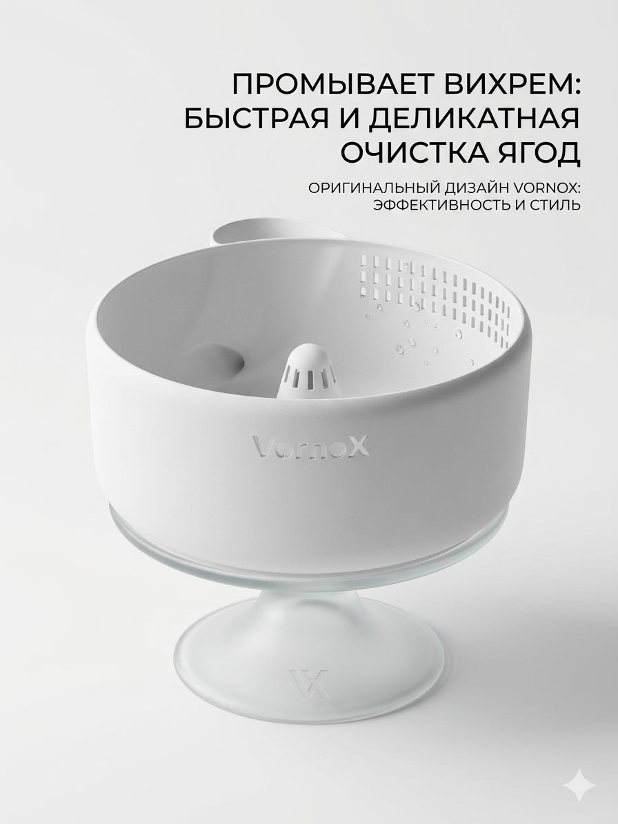 VornoX Berry Wash вихревой дуршлаг для ягод и зелени
