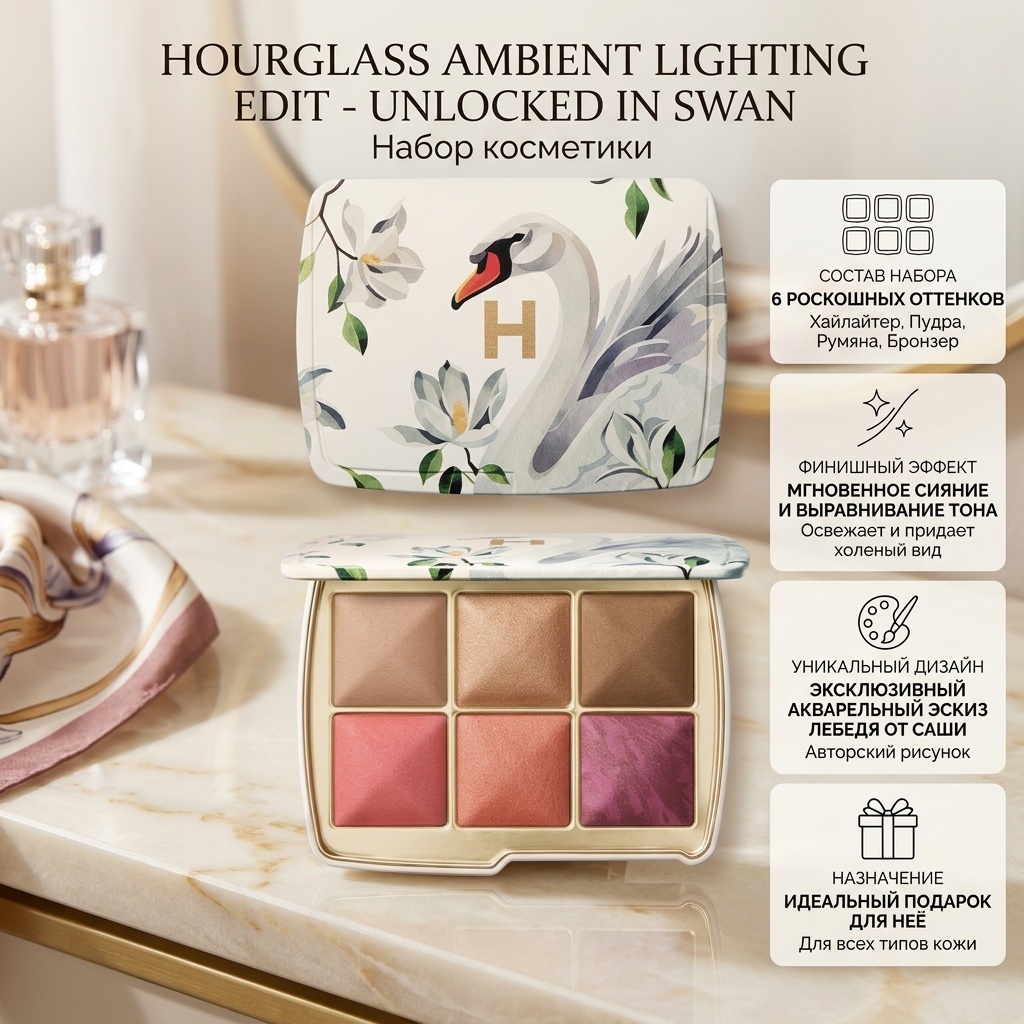 HOURGLASS AMBIENT LIGHTING EDIT - UNLOCKED IN SWAN набор декоративной косметики для женщин