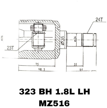 RTL-DSN шрус внутренний MZ516