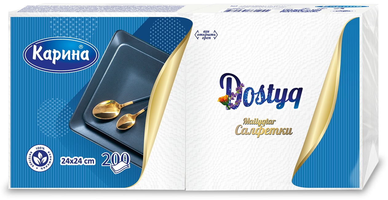 Бумажные салфетки Карина Dostyq 200 шт