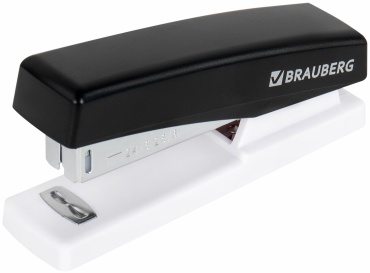 Степлер Brauberg 272747, размер скобы № 26/6, черный, белый