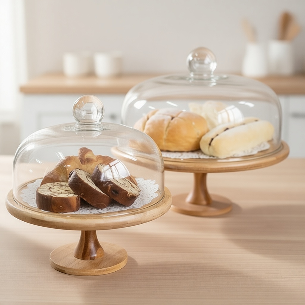 Kairos Home тортница со стеклянной крышкой на ножке круглая 1 шт