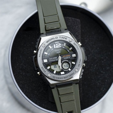Кварцевые CASIO Casio AsMWQ-100-3AVDF пластик, нержавеющая сталь