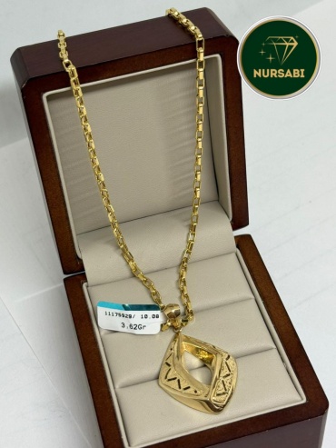 NURSABI 35677 длина 50 см, вес 8.98 г золото, плетение отсутствует
