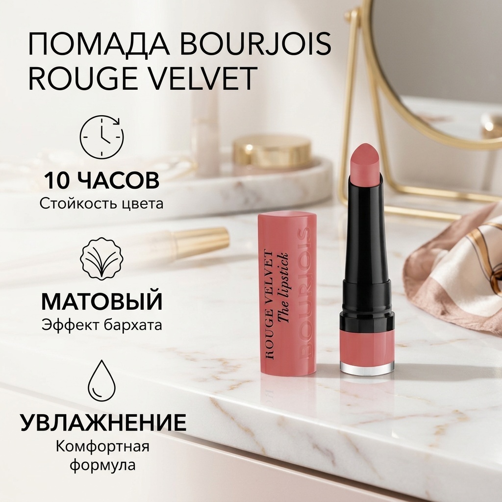 Bourjois Rouge Velvet The Lipstick помада 02 Flamingrose