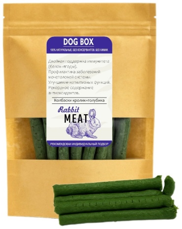 DOG BOX колбаски кролик с голубикой 100 г