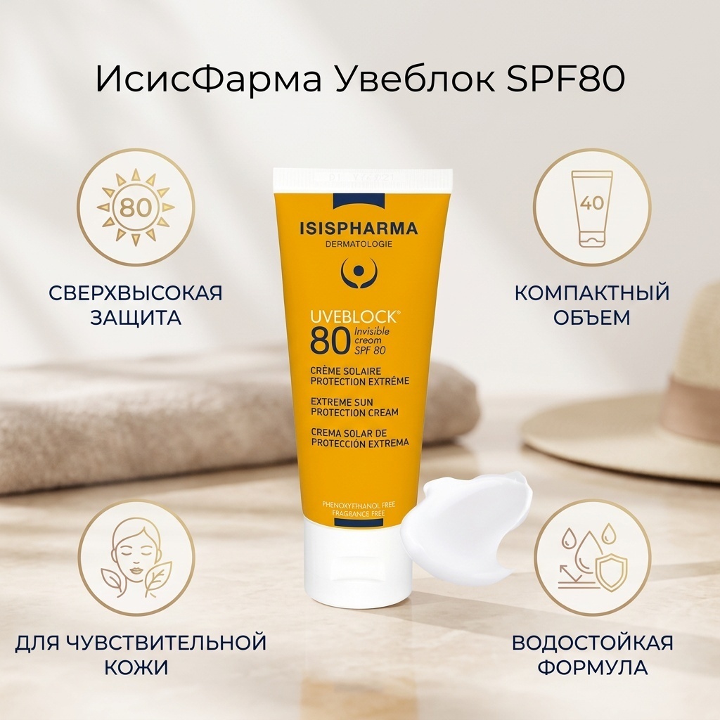 Isis Pharma Uveblock SPF80 крем для тела 40 мл
