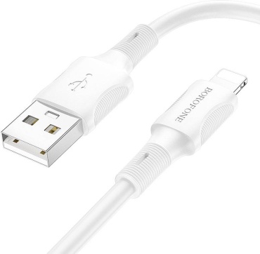 Кабель Borofone Lightning, 1 м, Bx80 белый
