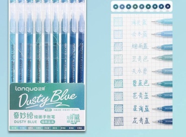 Ручка гелевая Languo Dusty blue 9 шт, 0.6 мм, цвет чернил мультиколор