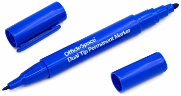 Маркер OfficeSpace OfficeSpace Dual Tip Permanent Marker, 1 шт, 1 мм, Синий