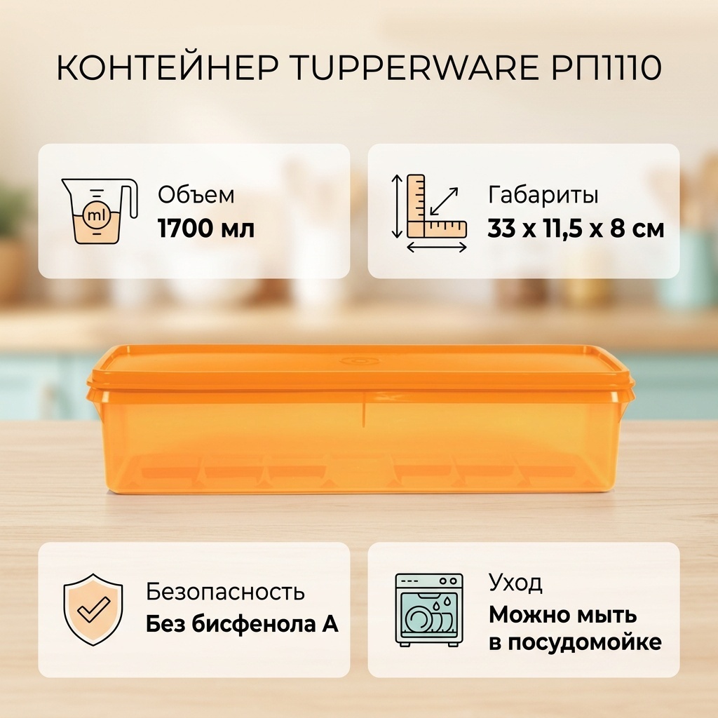 Tupperware контейнер РП1110 1 шт, полипропилен