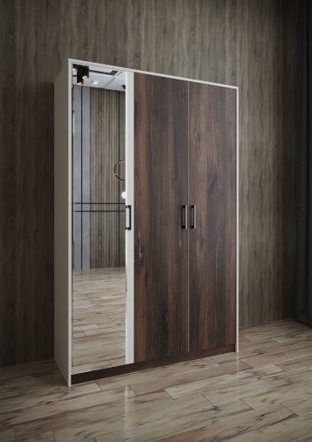 Распашной шкаф GANJIYNA Jasmin, 136x211х51 см, бежевый, темно-коричневый