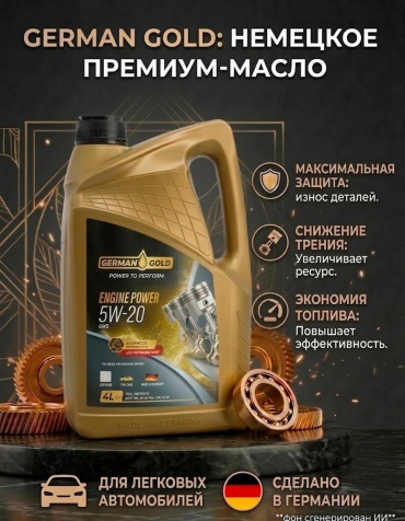 Синтетическое German Gold Engine Power 5W-20 4 л