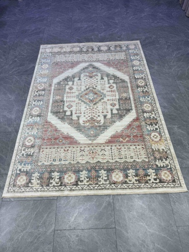 Ковер ДОМ КОВРОВ 200x400 см, короткий ворс, Турция