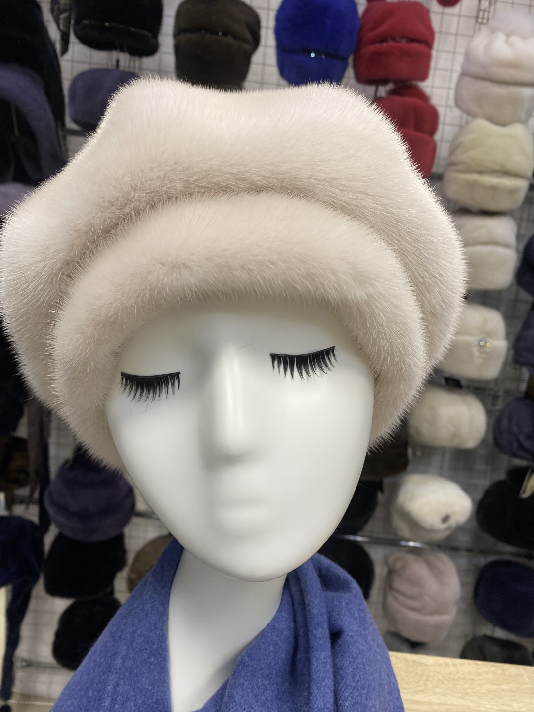 Берет SemiFur размер 57, 58, 59, жемчужный