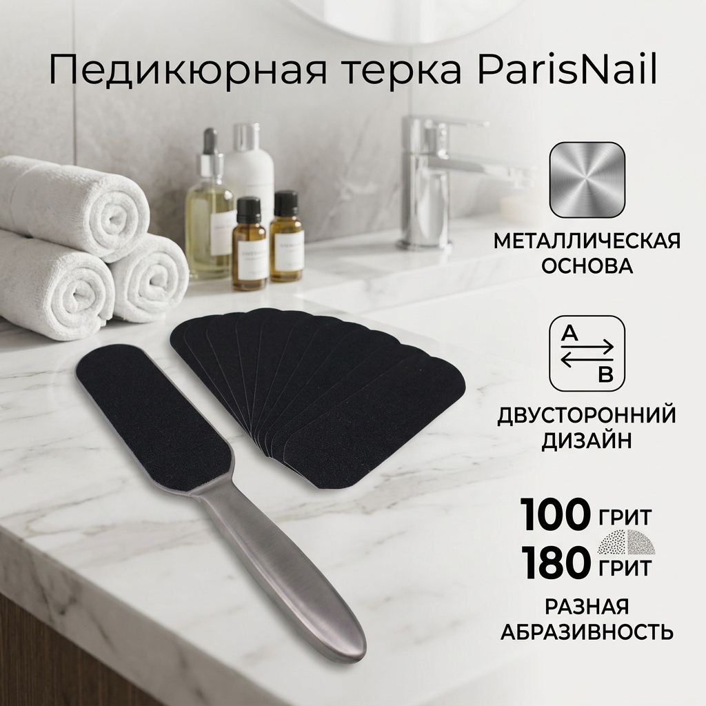 ParisNail терка педикюрная, сменные файлы 1 шт