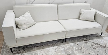 Диван Quick Lab Grand Turin, 240х55 см, обивка велюр, белый