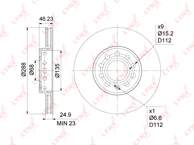 Диски LYNXauto передние BN1206