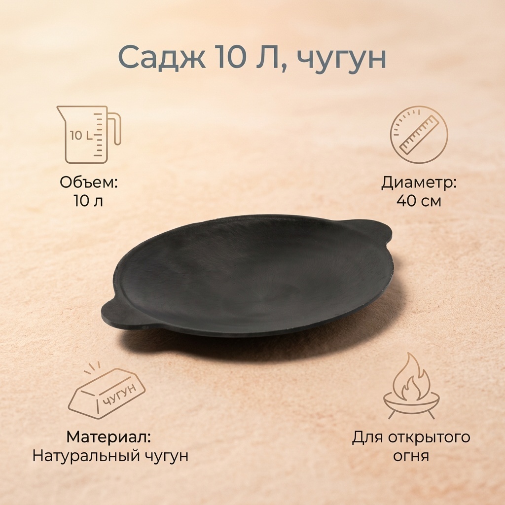 Садж 10 л, чугун