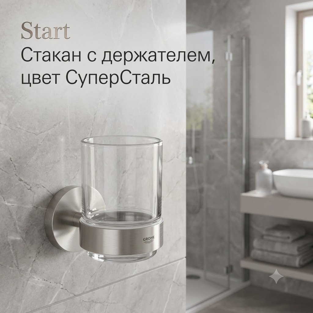 KABINKA.KZ стакан 41194DC0 1 шт, металл, стекло