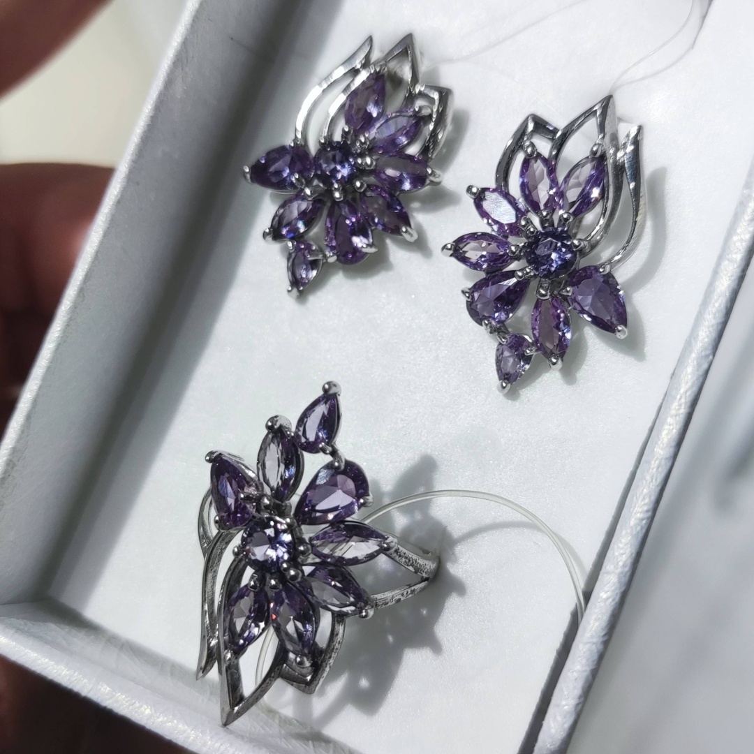 Серебро России К-3773рс946 / С-3773рс946 вес 9.53 г серебро, александрит