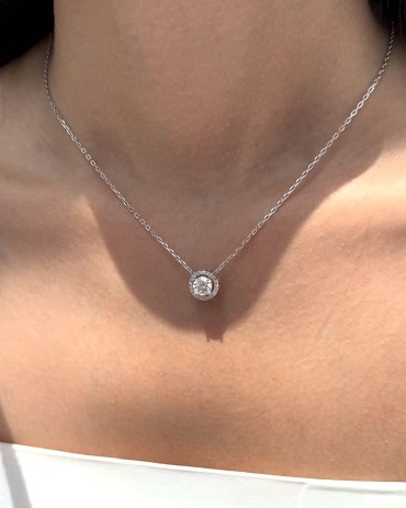 Колье Demian jewellery «Классическое круглое с огранкой» длина 45 см вес 3.5 г серебро, фианит