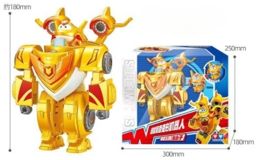 Трансформер Голден Боя Super Wings EU770352 Машина трансформер с фигуркой Голден Боя Super Wings Золотой, высота 20 см