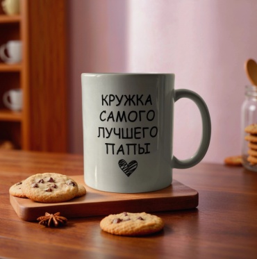 Кружка PEMIKAN CRAFT Кружка Самого лучшего папы, 330 мл, керамика, 1 шт.