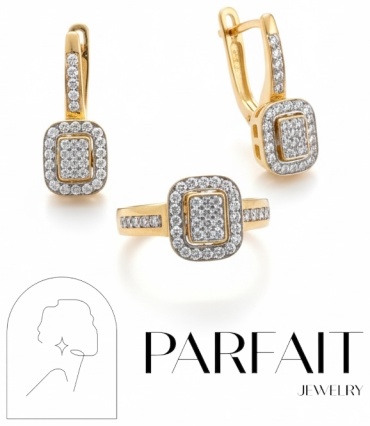 PARFAIT JEWELRY PJ_Baget_17.5размер_2 вес 6.85 г золото, фианит