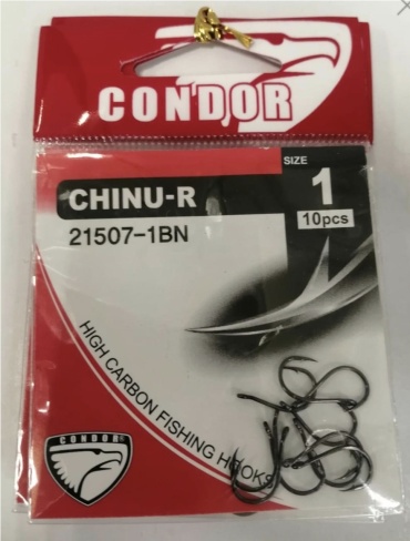 Крючок для рыбалки CONDOR 21507-1BN одинарный черный 10 шт