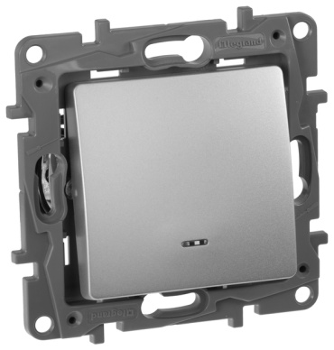 Выключатель клавишный Legrand Etika 672403, алюминий