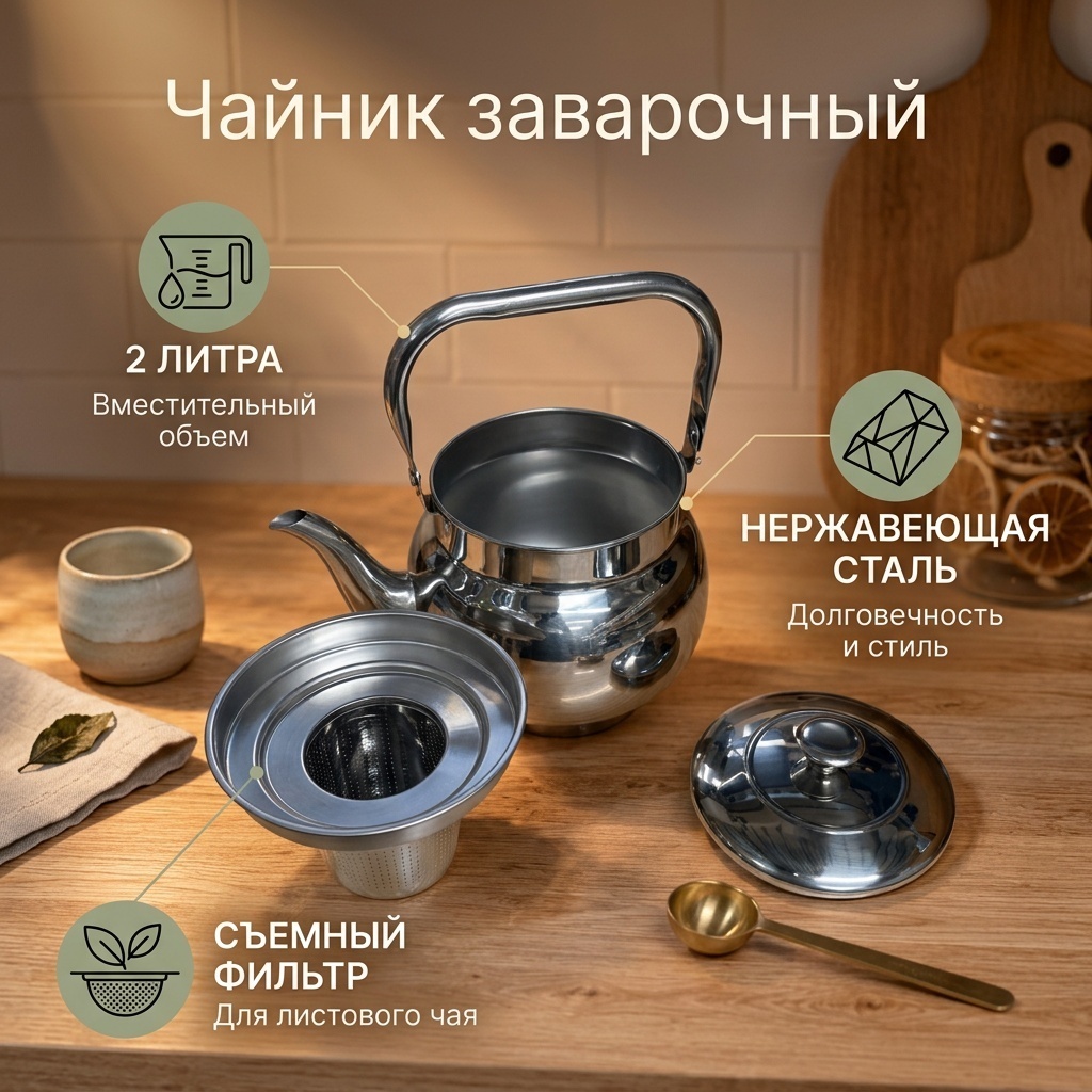 Чайник YA GUANG 951263 2 л, нержавеющая сталь