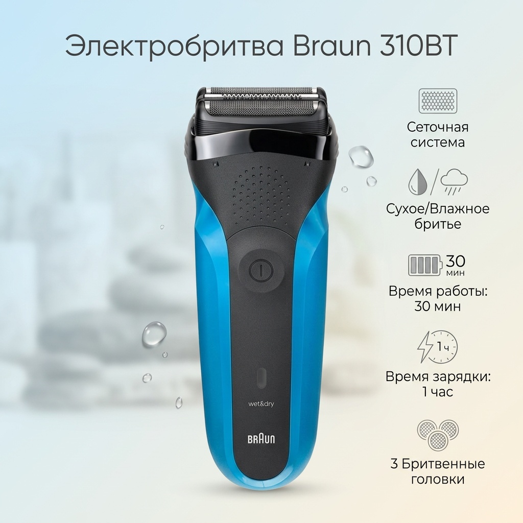 Электробритва Braun 310BT сеточная