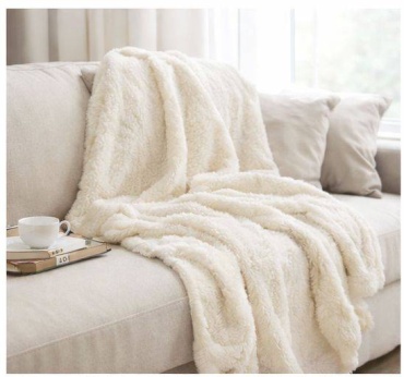 Плед NAIMA HOME 200х230 см, плюш, белый