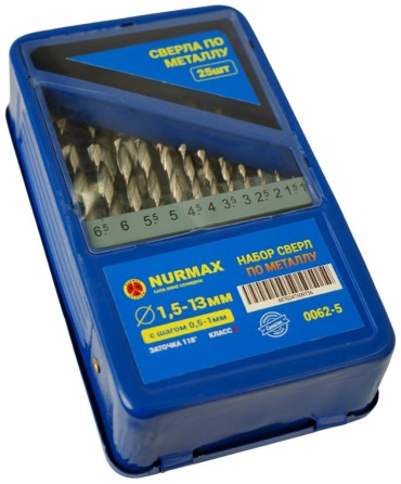 Nurmax по металлу 0062-5 13 мм, 25 шт.