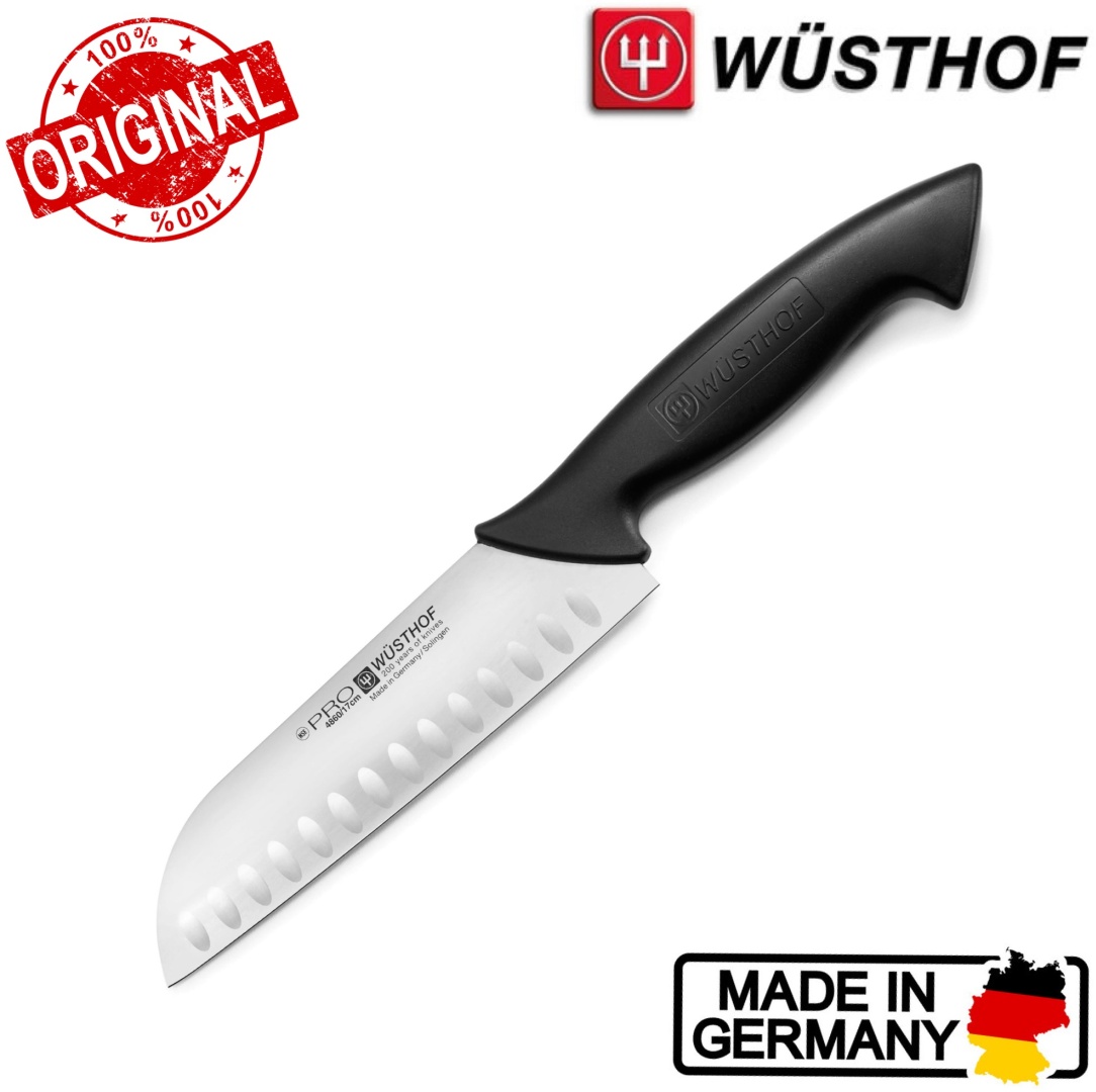 Универсальный WUSTHOF Hollow Edge Santoku 18 см, лезвие: углеродистая сталь 1 шт