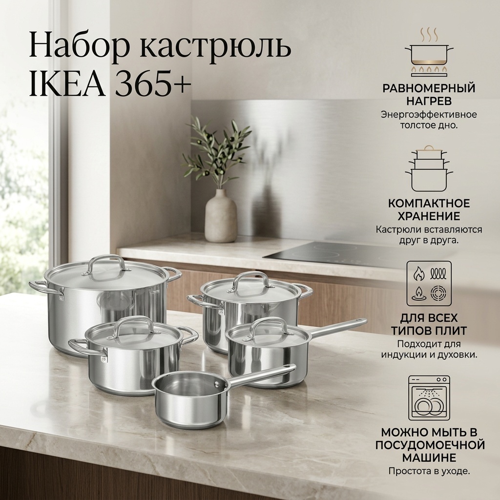 Набор кастрюль IKEA 9 в 1