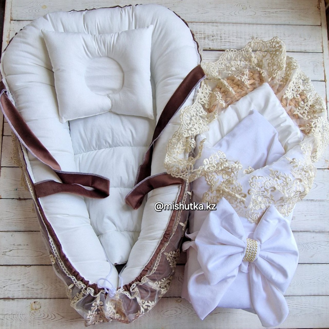 Комплект Baby коричневый, белый