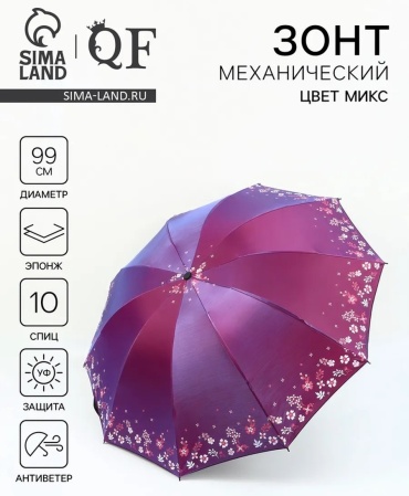 Зонт-трость механика белый